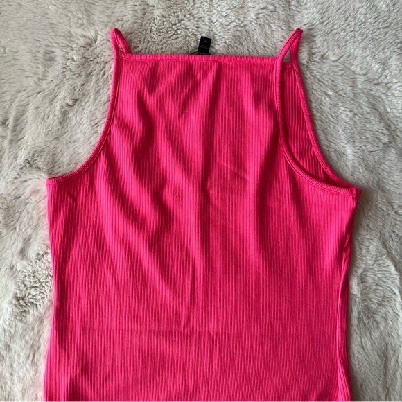 Express Fuchsia Ribbed Bodysuit - Picture 2 of 3